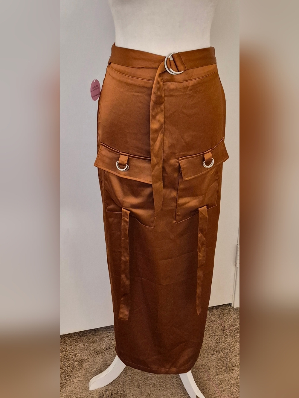 Forever 21 Brown Cargo Pencil Skirt with Ring Hardware